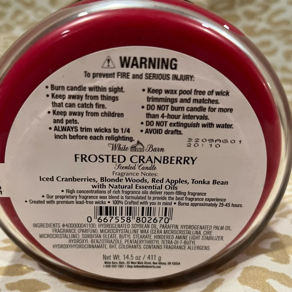 Frosted Cranberry 3 Wick Candle